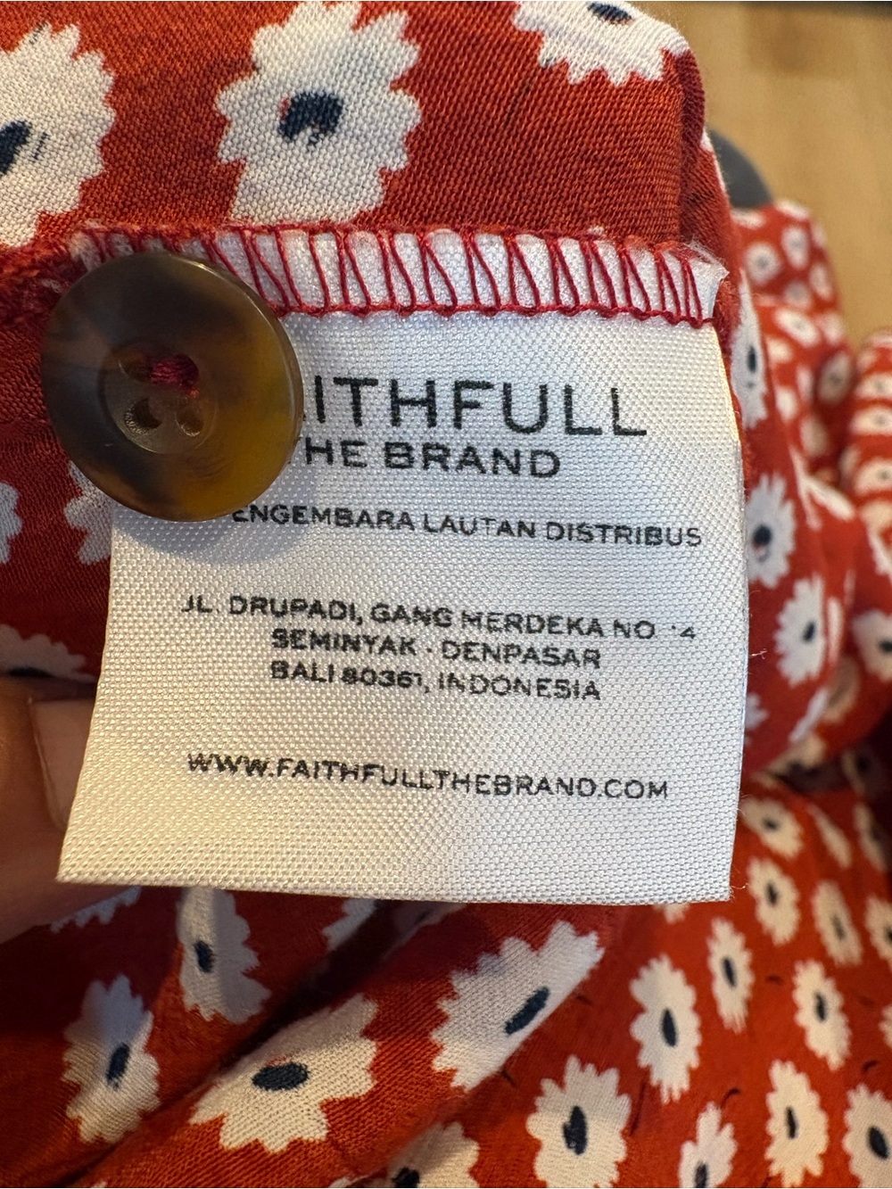 Faithfull The Brand Red Floral A-Line Midi Skirt - Picture 6 of 6